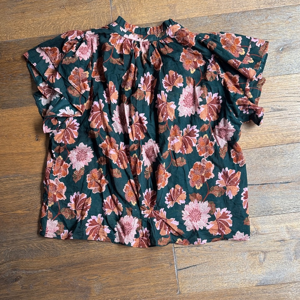 Trovata Floral Blouse - Green and Pink - Picture 6 of 8